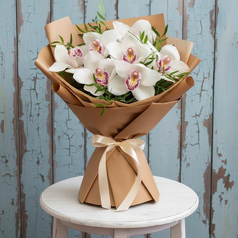 Букет цветов из: Орхидеи и Розы в Хелюле