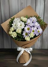 Букет цветов из:  Хризантемы и Розы #REPLACE_PRED# Хелюле