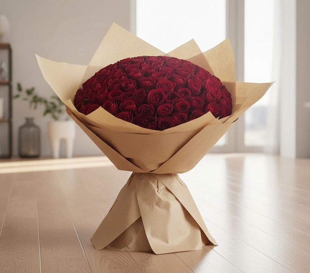 Букет 101 Красная роза в Хелюле