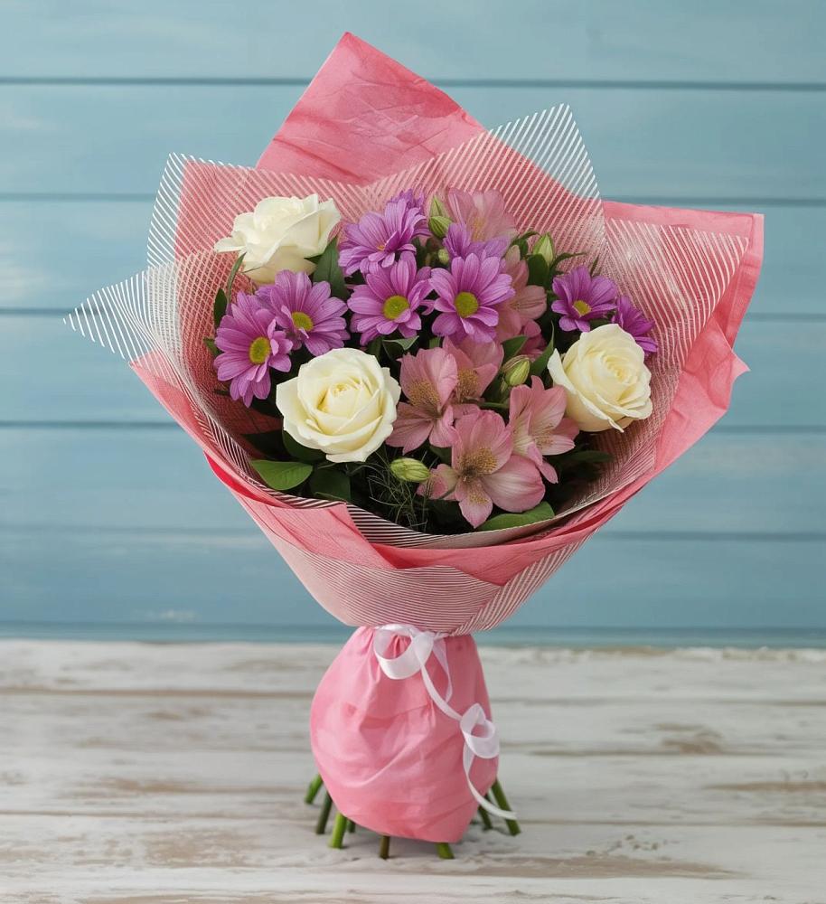 Букет цветов из: Герберы в Хелюле