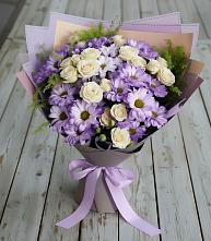 Букет цветов из:  Хризантемы и Розы #REPLACE_PRED# Хелюле